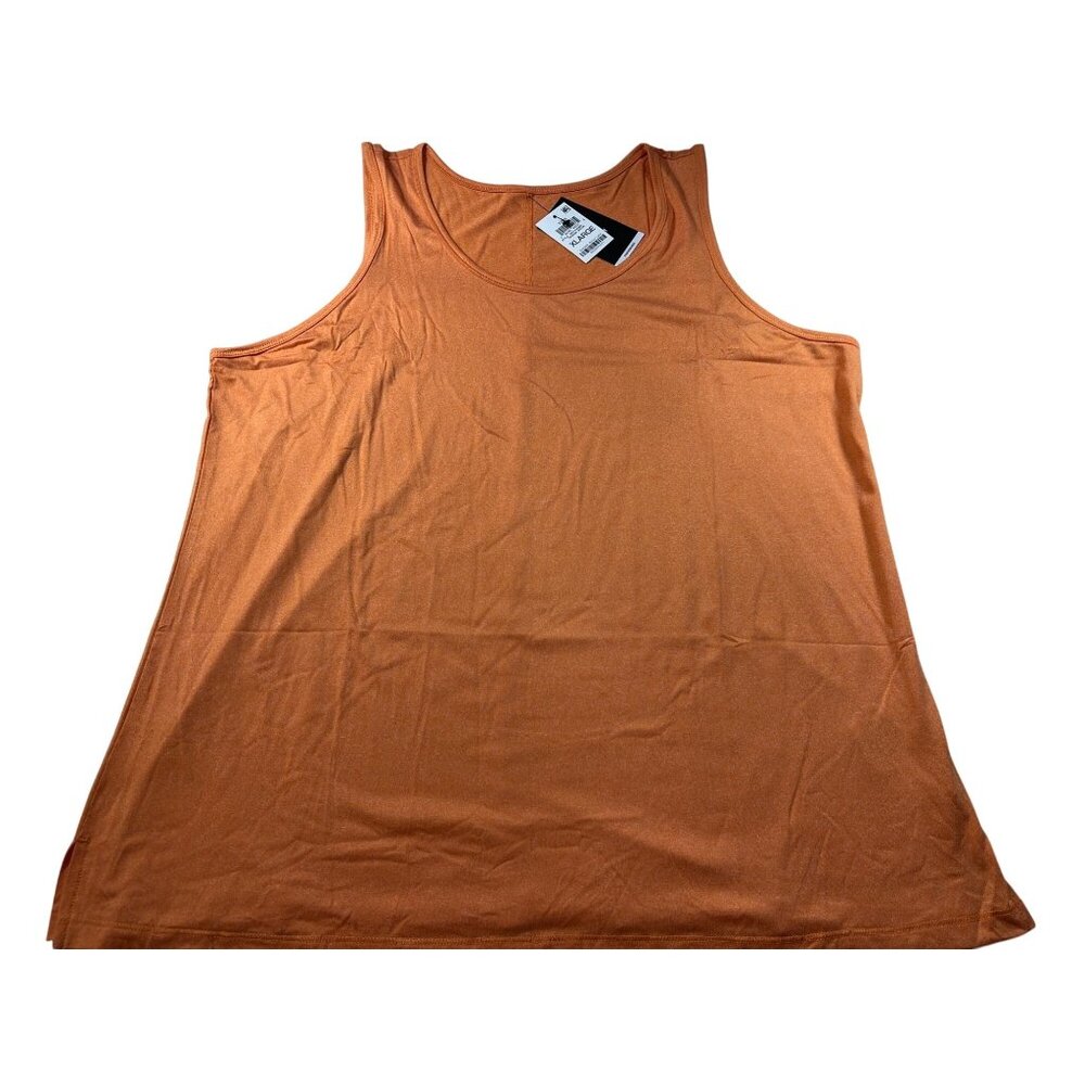 Ideology Womens Orange Shock Tank Top X-Large Lightweight Sleeveless Shirt